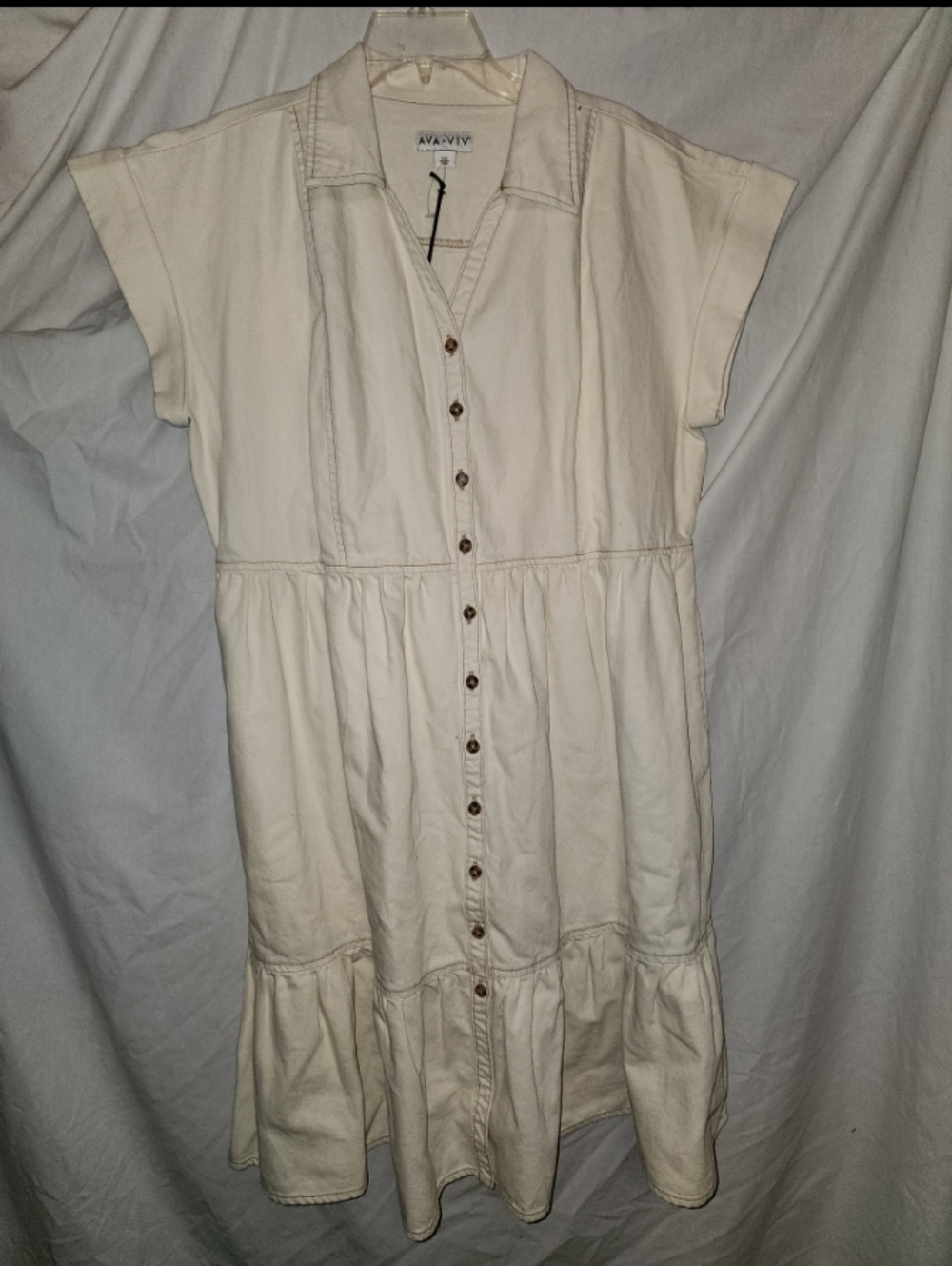 Ava & viv womens size xxl off white denim dress